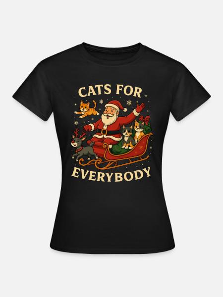 Cats For Everybody - Frauen T-Shirt - Schwarz