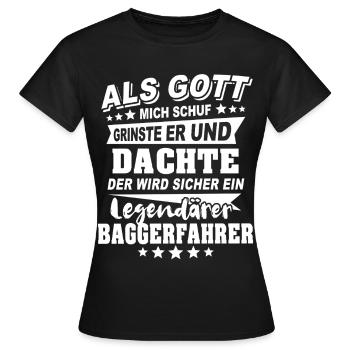 Opérateur d’excavatrice - T-shirt Femme - noir - Devant - AI Model Female 172 dark (172cm)