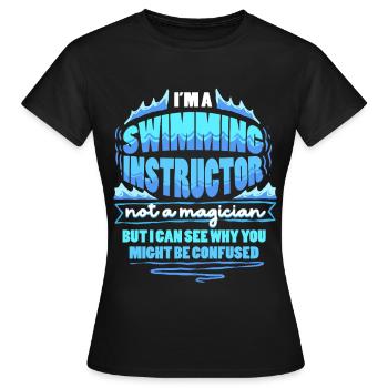Swimming instructor - Women's T-Shirt - black - Front - AI Model Female 172 dark (172cm)