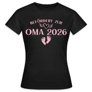 Großeltern 2026 Befördert zur Oma - Babyparty - Frauen T-Shirt - Schwarz - Vorne - AI Model Female 172 dark (172cm)