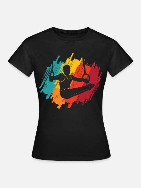 Gymnastes, gymnastique rétro, gymnastique en ring, gymnastique - T-shirt Femme - noir