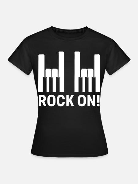 Rock auf Klaviertasten - Frauen T-Shirt - Schwarz