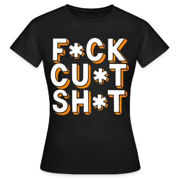 Schimpfwörter Zensierter Text - Frauen T-Shirt - Schwarz - Vorne - AI Model Female 172 dark (172cm)