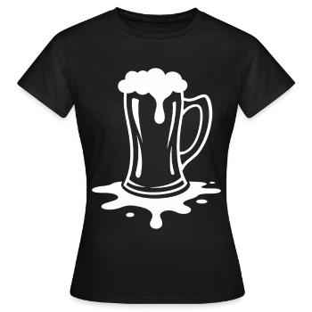 Überlaufender Bierkrug Schaum Party - Frauen T-Shirt - Schwarz - Vorne - AI Model Female 172 dark (172cm)