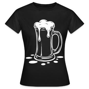 Überlaufender Bierkrug Schaum Party - Frauen T-Shirt - Schwarz - Vorne - AI Model Female 172 dark (172cm)