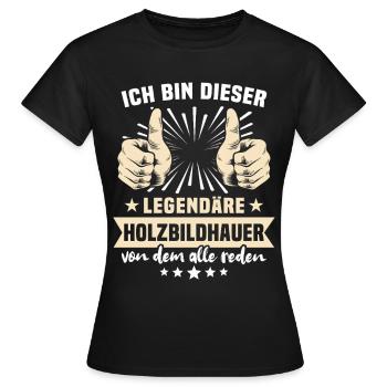 Dictons du sculpteur sur bois - T-shirt Femme - noir - Devant - AI Model Female 172 dark (172cm)