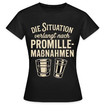 Promille-Maßnahmen witziger Partyspruch - Frauen T-Shirt - Schwarz - Vorne - AI Model Female 172 dark (172cm)