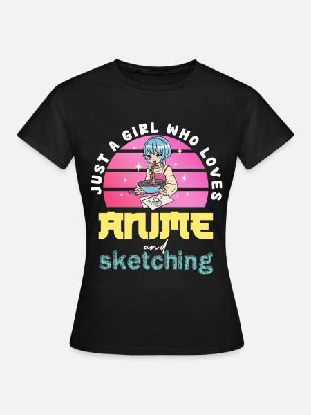 Anime inspiriert: Ramen und Skizzen - Frauen T-Shirt - Schwarz