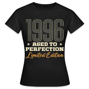 1996 L'âge de la Perfection Cadeau Anniversaire 96 - T-shirt Femme - noir - Devant - AI Model Female 172 dark (172cm)