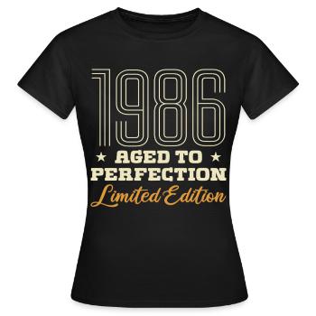 1986 L'âge de la Perfection Cadeau Anniversaire 86 - T-shirt Femme - noir - Devant - AI Model Female 172 dark (172cm)