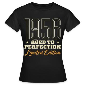 1956 L'âge de la Perfection Cadeau Anniversaire 56 - T-shirt Femme - noir - Devant - AI Model Female 172 dark (172cm)