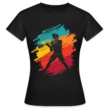 Lacrosse Joueur de Lacrosse Retro Kids Masculin - T-shirt Femme - noir - Devant - AI Model Female 172 dark (172cm)