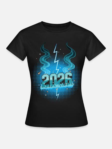 Silvester-Feuerwerksfeier 2026 - Frauen T-Shirt - Schwarz