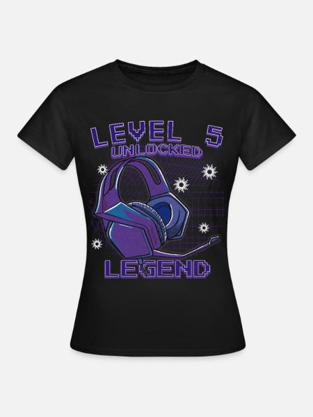 Level 5 Unlocked Legende - Frauen T-Shirt - Schwarz