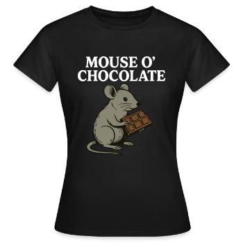 Mouse o’Chocolate Jeu de mots drôle Mouse - T-shirt Femme - noir - Devant - AI Model Female 172 dark (172cm)