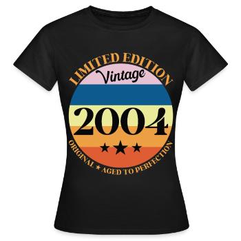 Geburtstagsgeschenk 2004 - Frauen T-Shirt - Schwarz - Vorne - AI Model Female 172 dark (172cm)