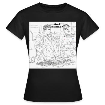Humain ou robot - T-shirt Femme - noir - Devant - AI Model Female 172 dark (172cm)