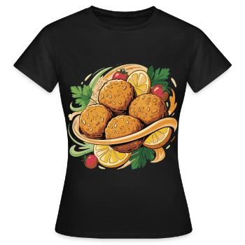 Knusprige Kroketten mit Zitrusnote - Frauen T-Shirt - Schwarz - Vorne - AI Model Female 172 dark (172cm)