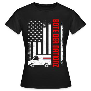 Briefträger BOTE DER NATIONZ Lustiges - Frauen T-Shirt - Schwarz - Vorne - AI Model Female 172 dark (172cm)