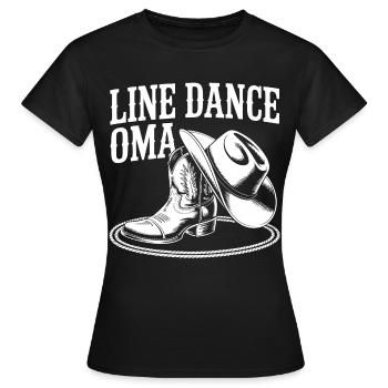Line Dance Oma Motiv - Frauen T-Shirt - Schwarz - Vorne - AI Model Female 172 dark (172cm)