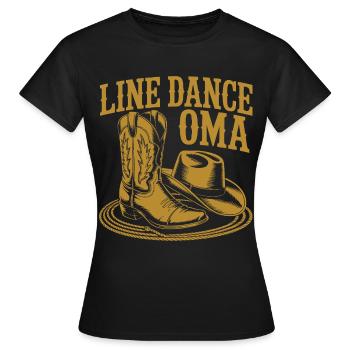 Line Dance Oma Boots Hat - Frauen T-Shirt - Schwarz - Vorne - AI Model Female 172 dark (172cm)