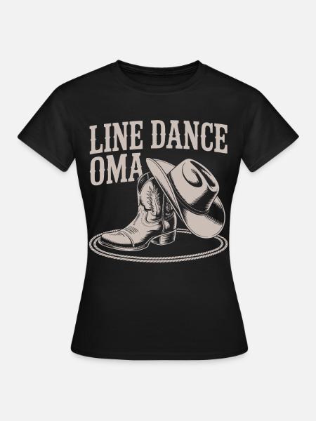 Line Dance Oma Western Boots - Frauen T-Shirt - Schwarz
