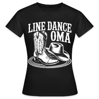 Line Dance Oma Cowboy Boots - Frauen T-Shirt - Schwarz - Vorne - AI Model Female 172 dark (172cm)