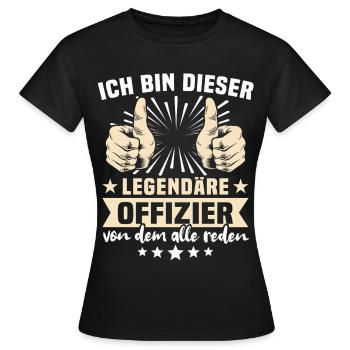 Offizier Sprüche - Frauen T-Shirt - Schwarz - Vorne - AI Model Female 172 dark (172cm)