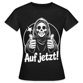 Faucheuse lève le pouce maintenant - T-shirt Femme - noir - Devant - AI Model Female 172 dark (172cm)
