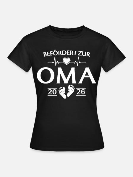 Großmutter 2026 - Befördert zur Oma - Frauen T-Shirt - Schwarz