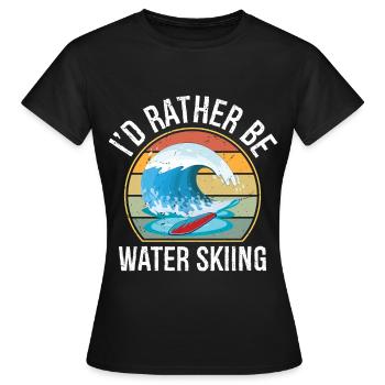 Je préfère faire du ski nautique, du ski nautique, du ski nautique. - T-shirt Femme - noir - Devant - AI Model Female 172 dark (172cm)