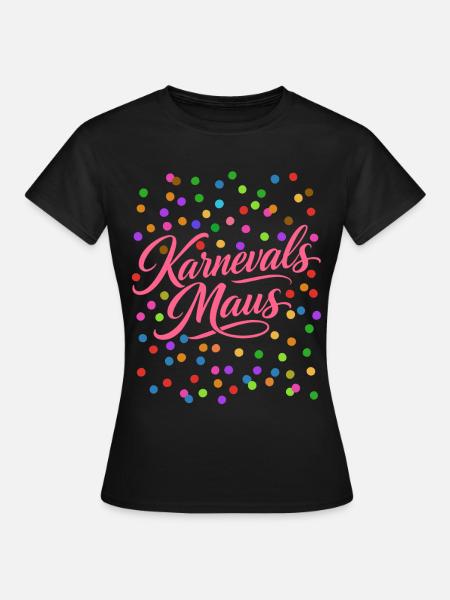 Karnevals Maus Konfetti Kostüm - Frauen T-Shirt - Schwarz