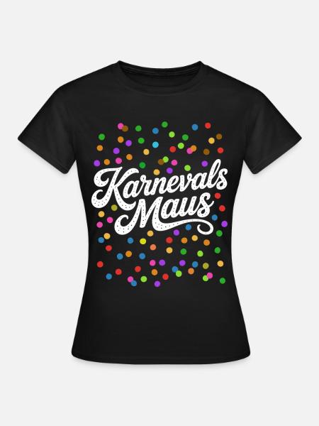 Karnevals Maus Konfetti Kostüm - Frauen T-Shirt - Schwarz