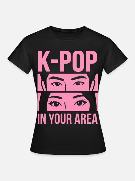 K-Pop Blick Pink in Area - Frauen T-Shirt - Schwarz