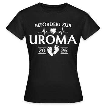 Urgroßmutter 2026 - Befördert zur Uroma - Frauen T-Shirt - Schwarz - Vorne - AI Model Female 172 dark (172cm)