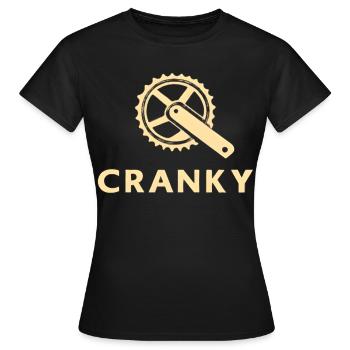 Grummelig Cranky Fahrrad Kurbel Motiv - Frauen T-Shirt - Schwarz - Vorne - AI Model Female 172 dark (172cm)