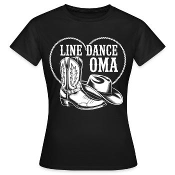 Danse en ligne avec un style western de grand-mère - T-shirt Femme - noir - Devant - AI Model Female 172 dark (172cm)