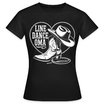 Line Dance Granny Heart - Women's T-Shirt - black - Front - AI Model Female 172 dark (172cm)