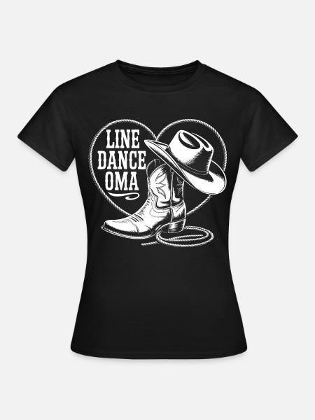 Line Dance Oma Herz - Frauen T-Shirt - Schwarz