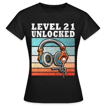 Casques déverrouillés niveau 21 - T-shirt Femme - noir - Devant - AI Model Female 172 dark (172cm)