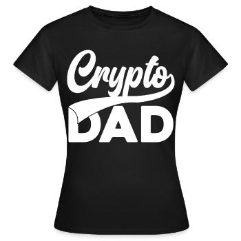 Crypto Dad Script Logo - Frauen T-Shirt - Schwarz - Vorne - AI Model Female 172 dark (172cm)