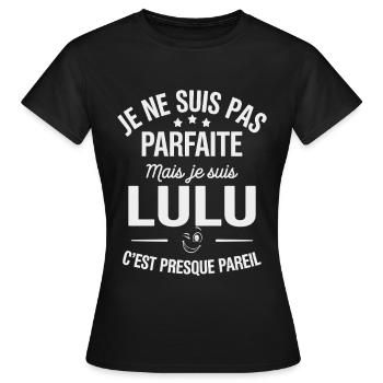 NOT PERFECT BUT lulu almost the same - Women's T-Shirt - black - Front - AI Model Female 172 dark (172cm)