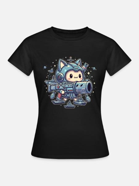 Weltraum Cutie Warrior - Frauen T-Shirt - Schwarz