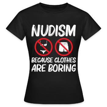 Nudité, nudisme, symbole, naturisme, liberté, naturiste - T-shirt Femme - noir - Devant - AI Model Female 172 dark (172cm)