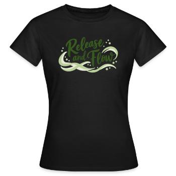 Release and Flow Loslassen und Energiefluss - Frauen T-Shirt - Schwarz - Vorne - AI Model Female 172 dark (172cm)