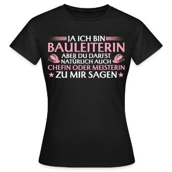 Chef de construction ou maître constructeur - Constructeur - T-shirt Femme - noir - Devant - AI Model Female 172 dark (172cm)