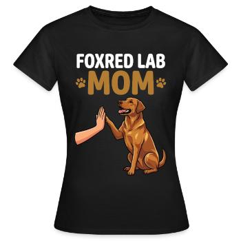 Fox Red Lab Mom – High Five Hundemor Design - Dame-T-shirt - sort - Foran - AI Model Female 172 dark (172cm)