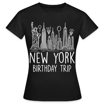 New York Birthday Trip - Frauen T-Shirt - Schwarz - Vorne - AI Model Female 172 dark (172cm)