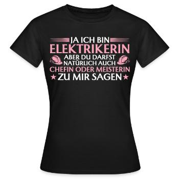 Électricien patron ou maîtresse artisane - artisane - T-shirt Femme - noir - Devant - AI Model Female 172 dark (172cm)