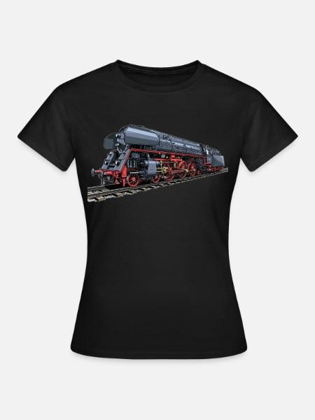 Dampflok im Retro-Look 01 519 - Frauen T-Shirt - Schwarz